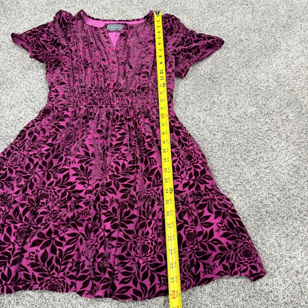 Anthropologie Somerset Mini Dress Velvet Purple Boho Party Vacation Women’s XS - Picture 9 of 16